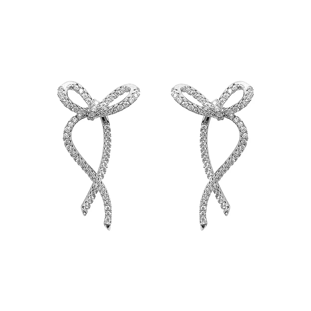 Marta Ribbon Earrings - Silver