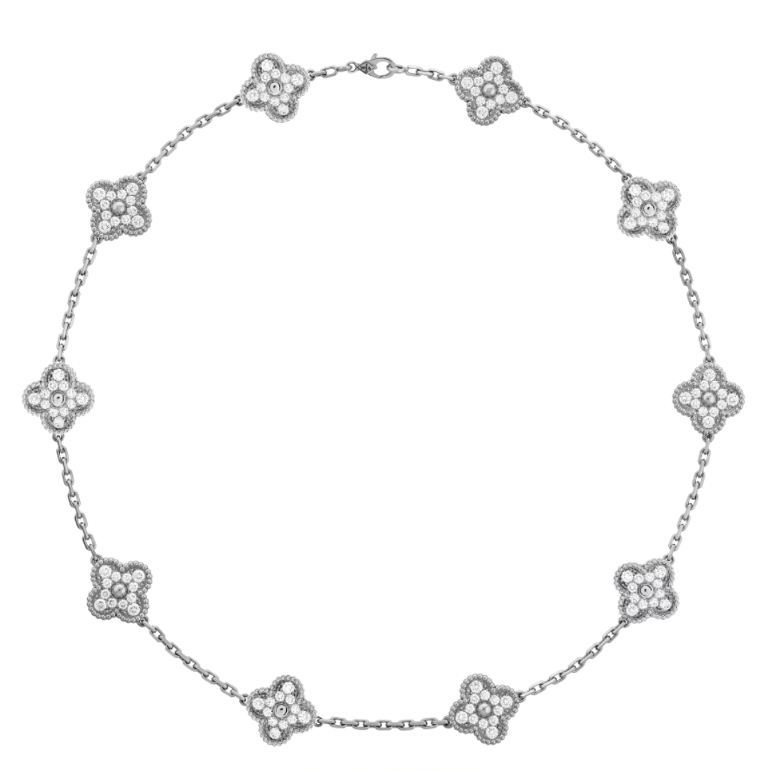 Coki Melli Necklace - White / Silver Diamond
