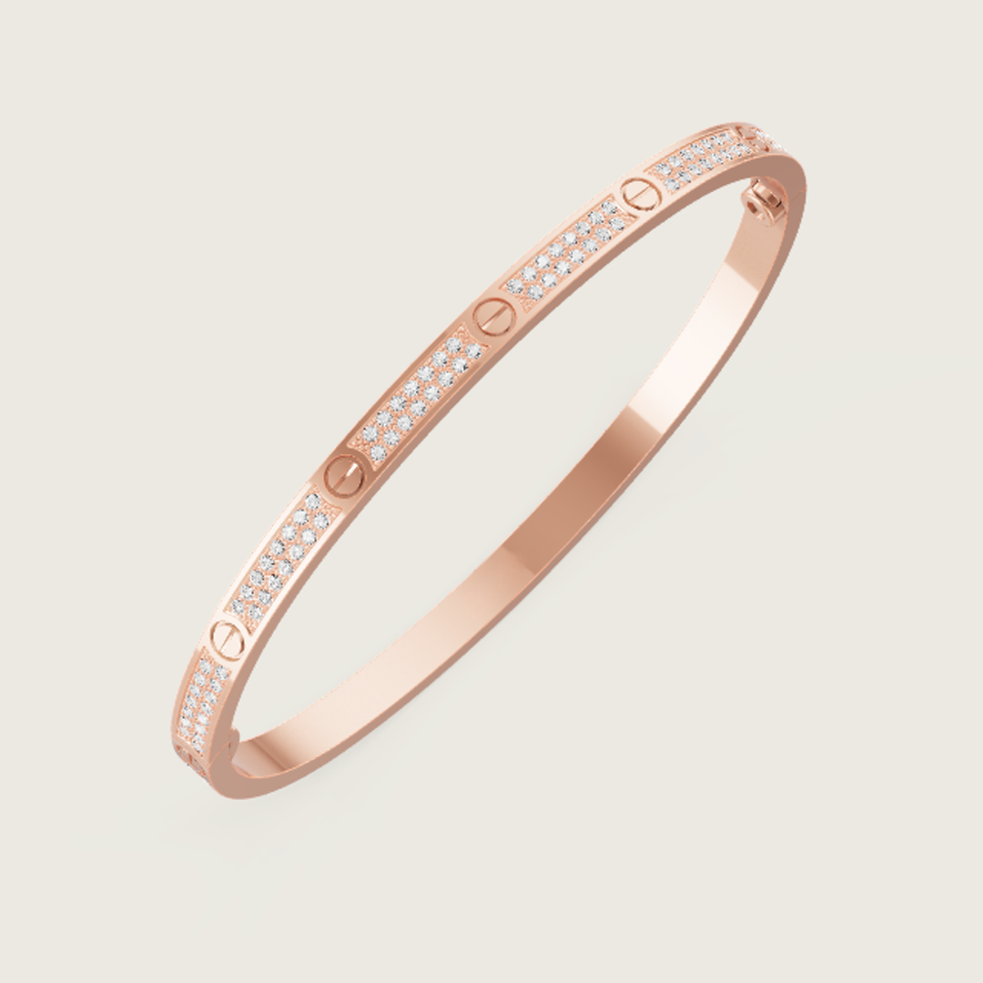 Ava Pavé-Diamond Bracelet - Thin