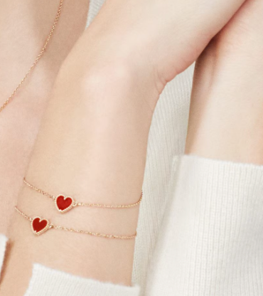 Amber Heart Bracelet - Rose