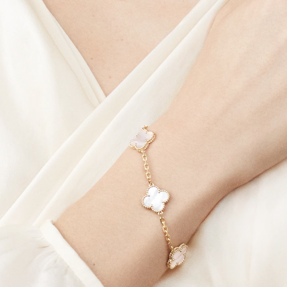 Amber Bracelet - Gold / White