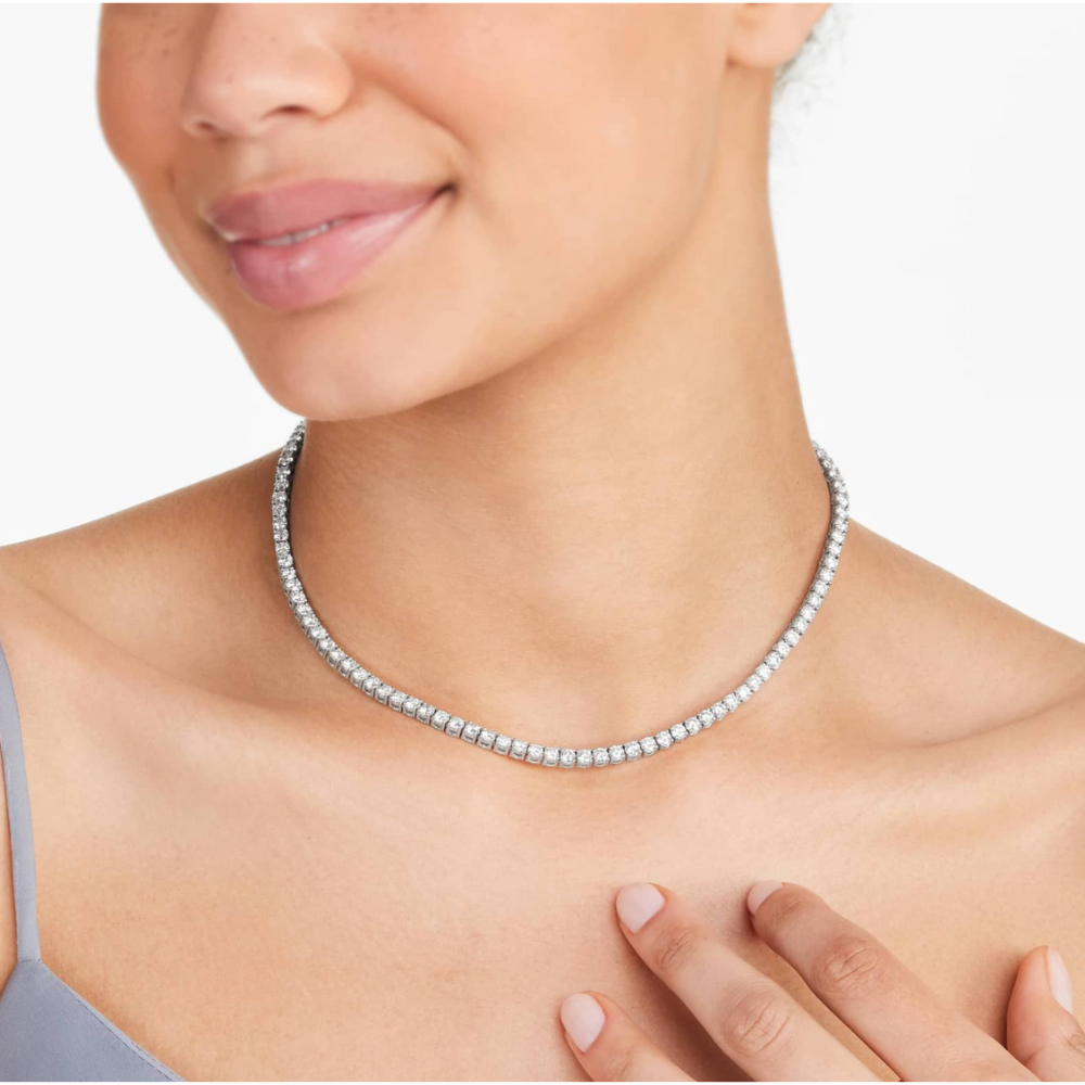 Abby Classic Tennis Necklace - Silver