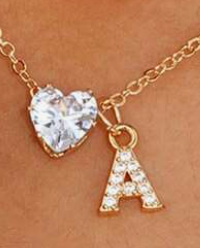 Anna Necklace - personalized letter with heart diamond