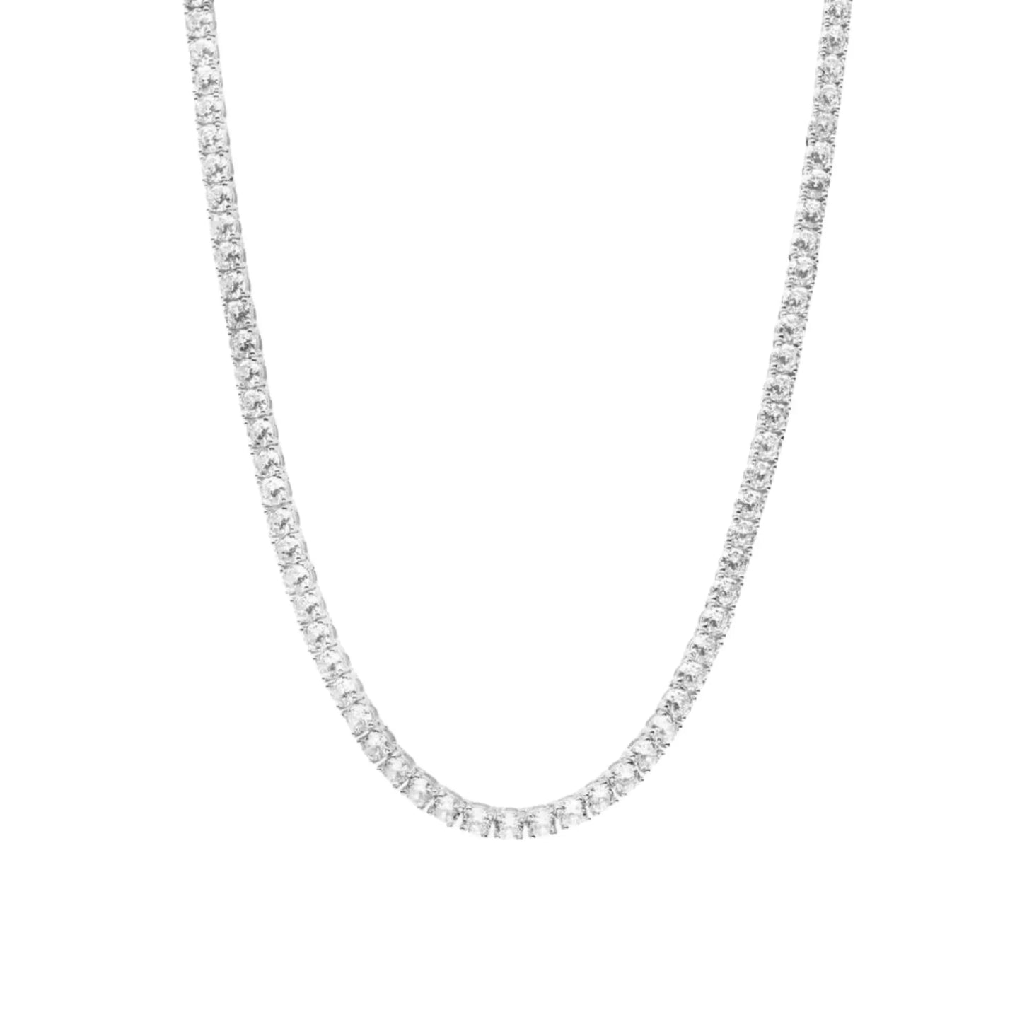 Abby Classic Tennis Necklace - Silver