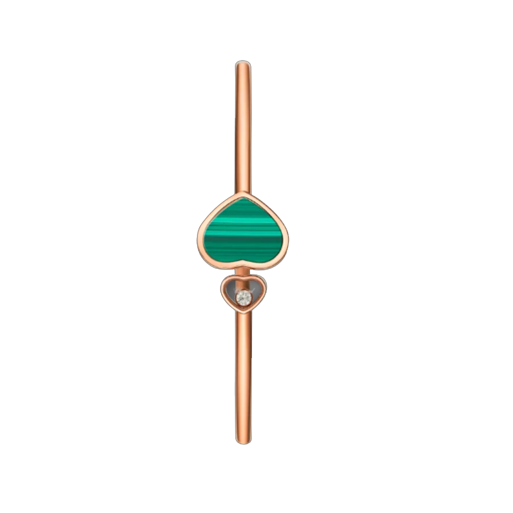 Heart Bracelet - Rose Gold Green