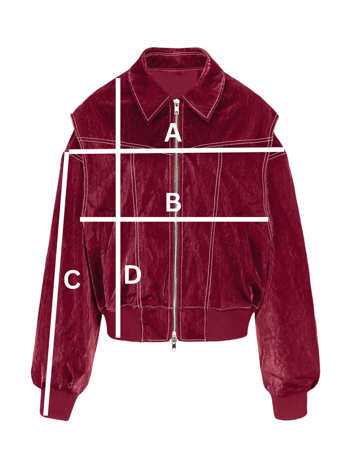 Oversized Contrast Stitch Jacket Red