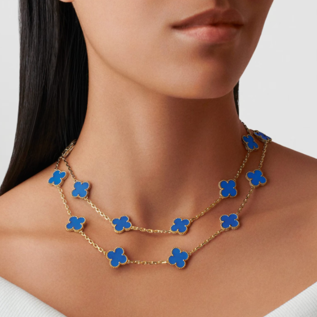 Coki Long Melli Necklace - Blue / Gold