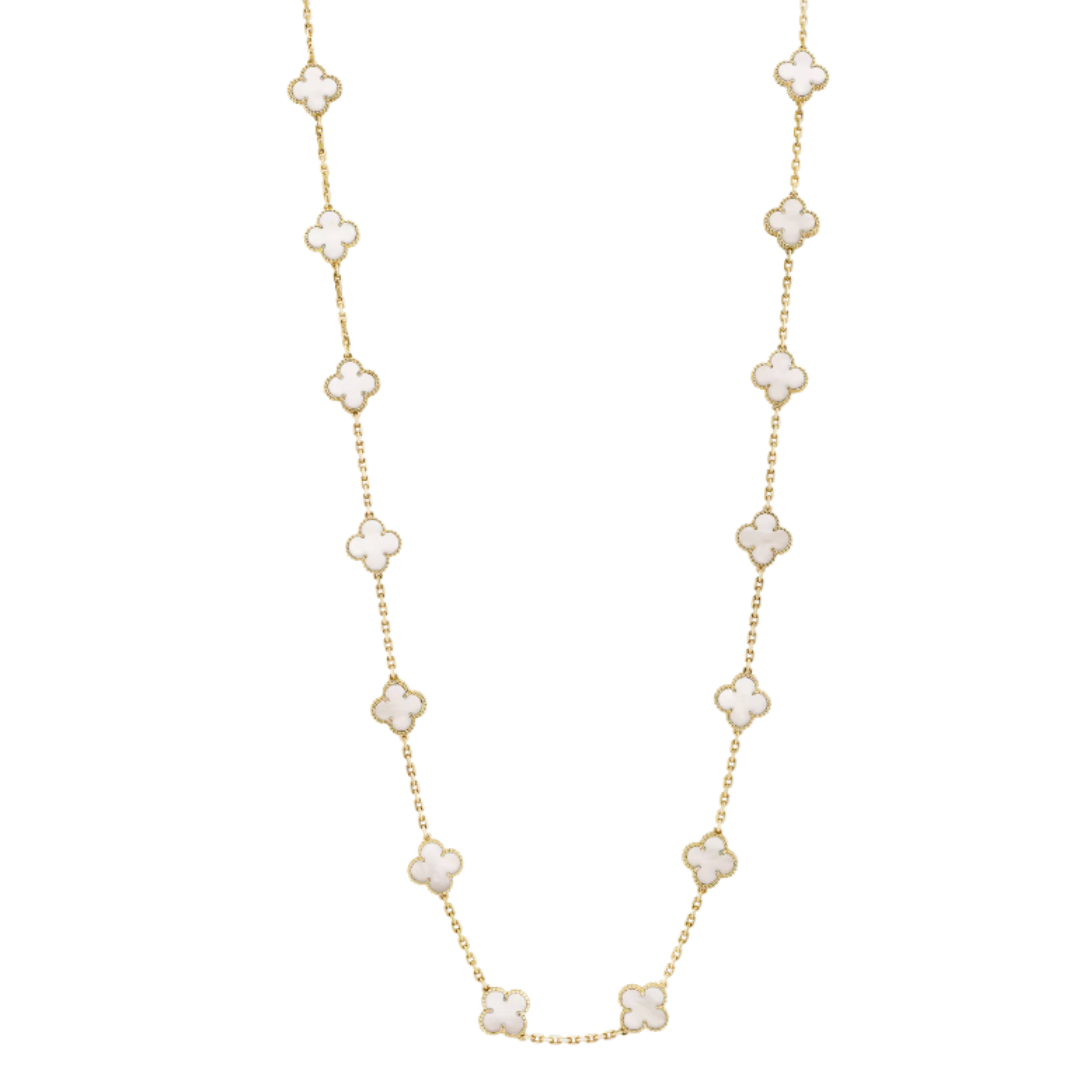 Coki Long Melli Necklace - White / Gold