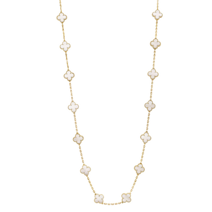 Coki Long Melli Necklace - White / Gold