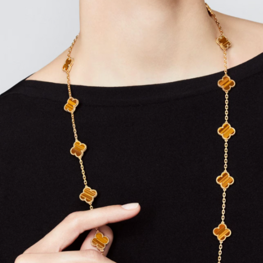Coki Long Melli Necklace - Orange / Gold