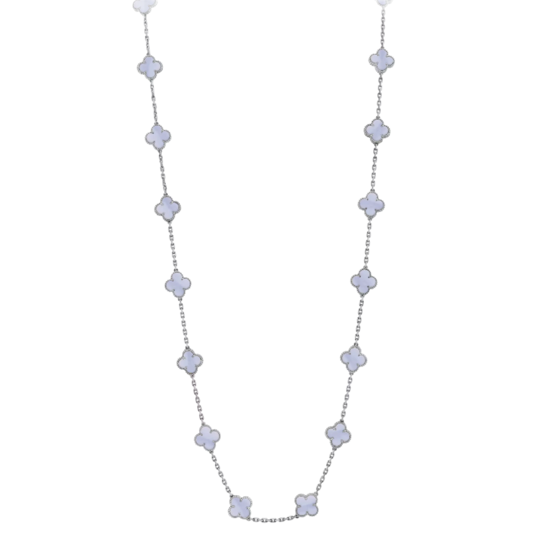 Coki Long Melli Necklace - Light Blue / Silver