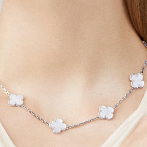 Coki Melli Necklace - White / Silver