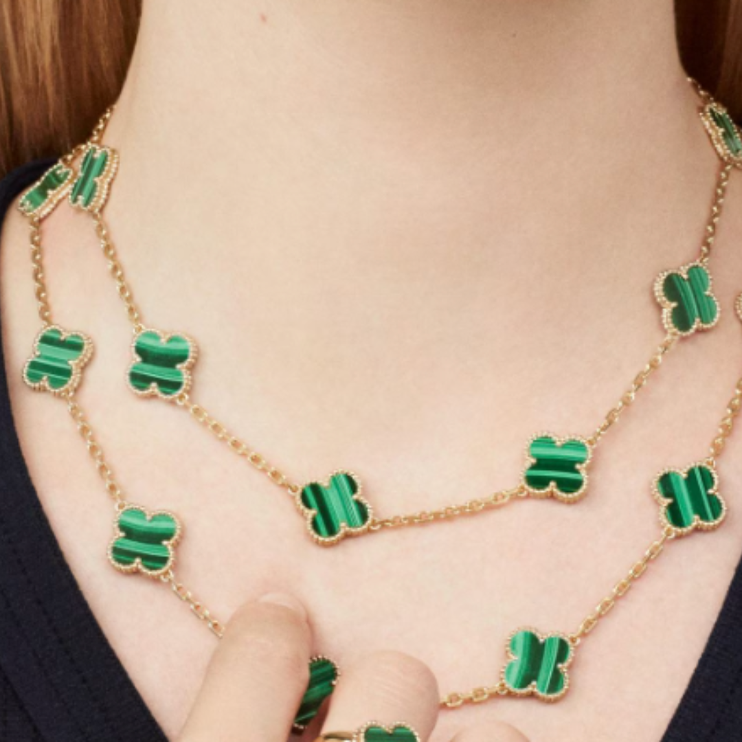 Coki Long Melli Necklace - Green / Gold