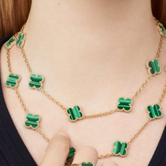 Coki Long Melli Necklace - Green / Gold