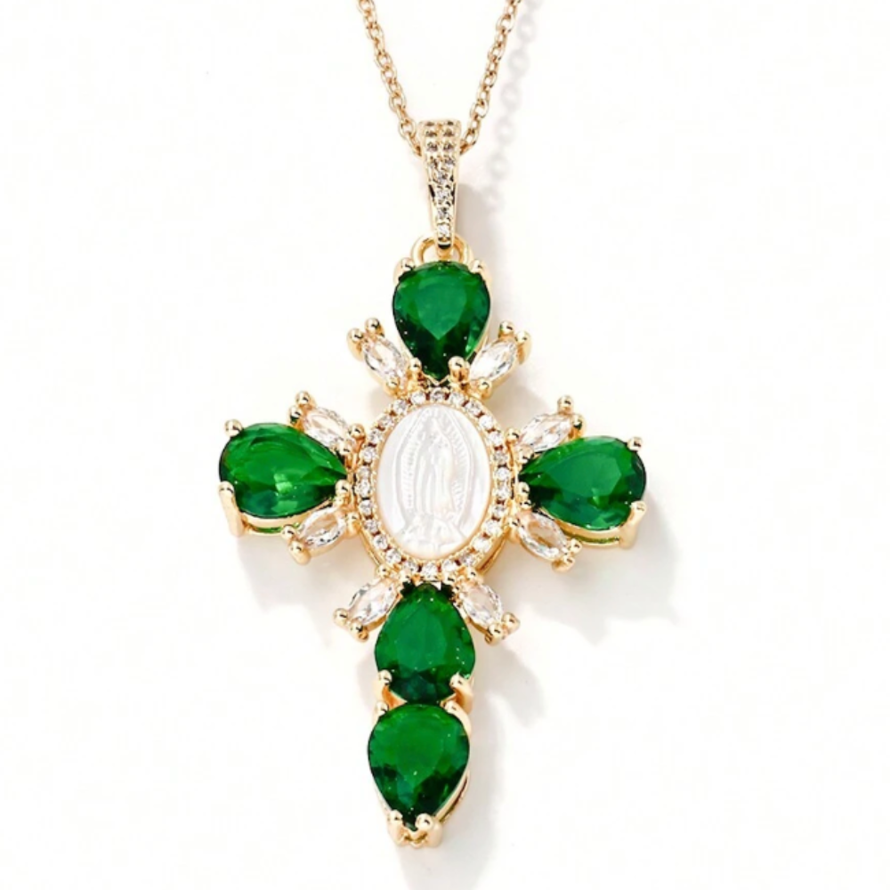 Psalms Necklace - Gold / Green Emeralds