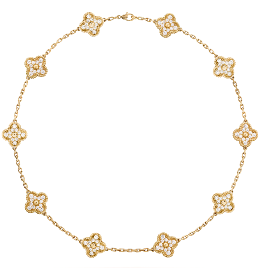 Coki Melli Necklace - White / Gold Diamond