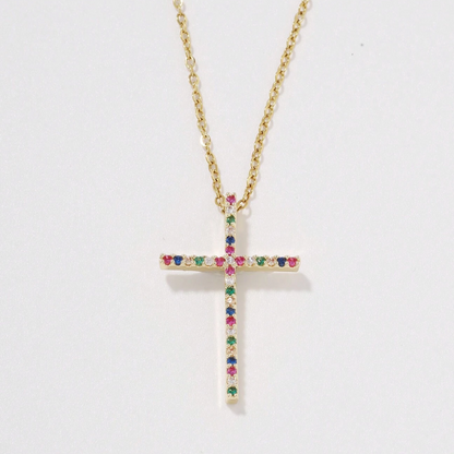 Proverbs Necklace - Gold / Colorful Stones