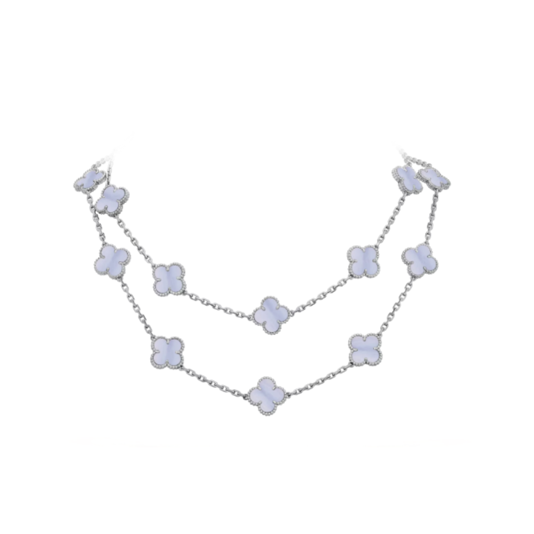 Coki Long Melli Necklace - Light Blue / Silver