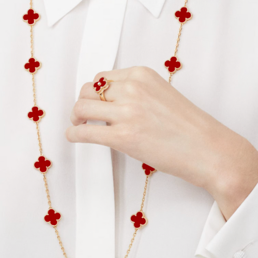Coki Long Melli Necklace - Red / Gold