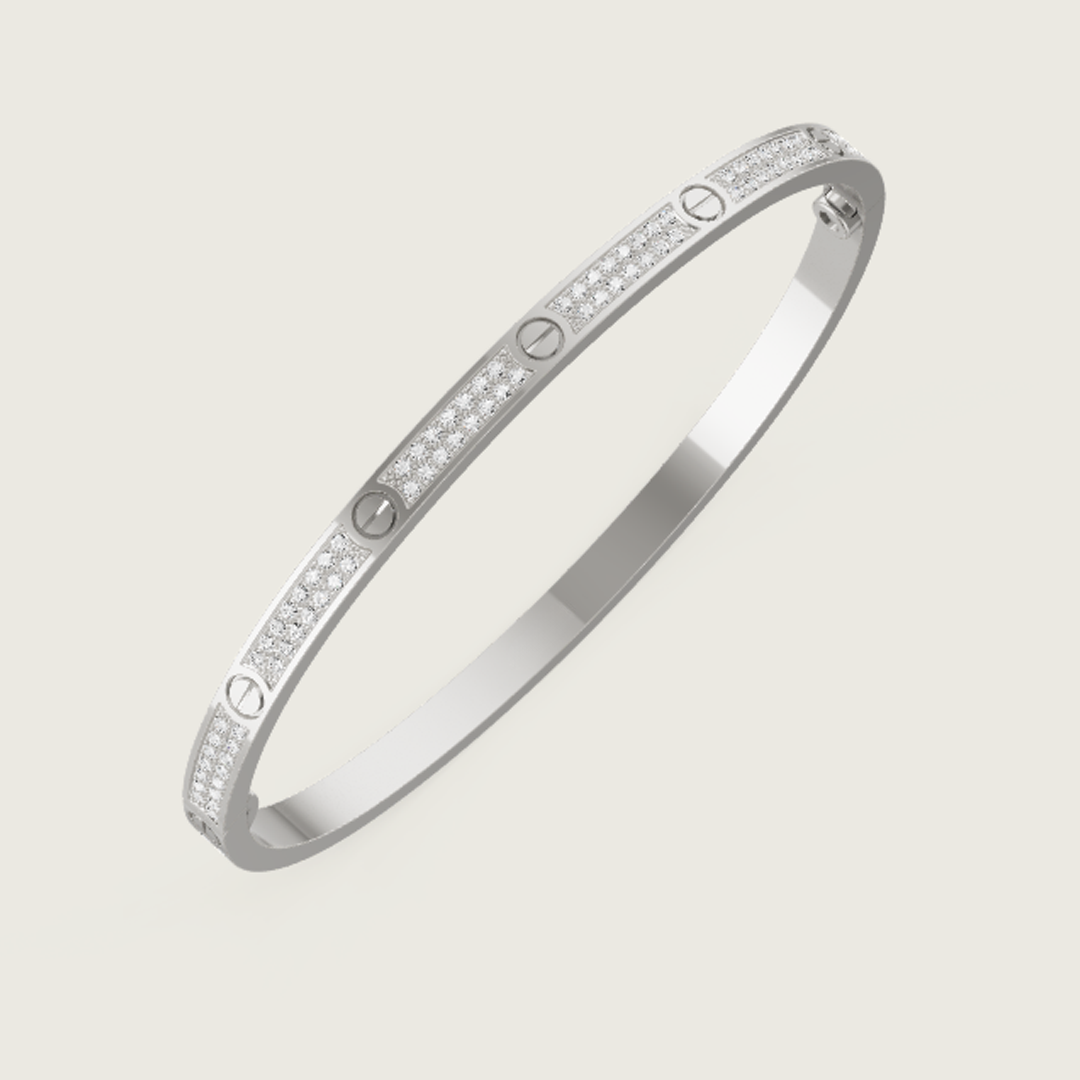 Ava Pavé-Diamond Bracelet - Thin