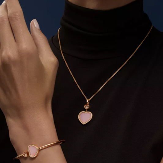 Heart Necklace - Pink / Rose Gold