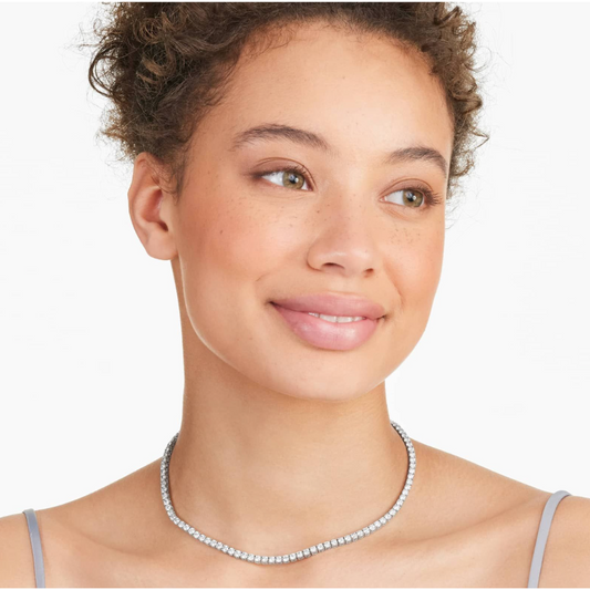 Abby Classic Tennis Necklace - Silver