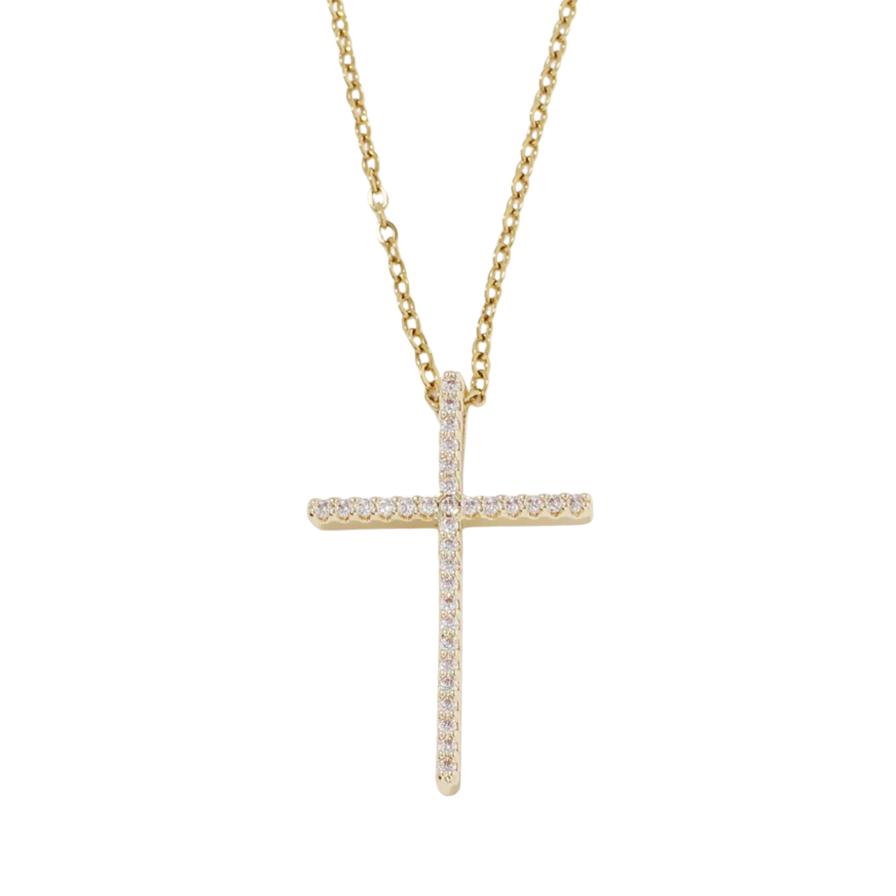 Proverbs Necklace - Gold / White Stones