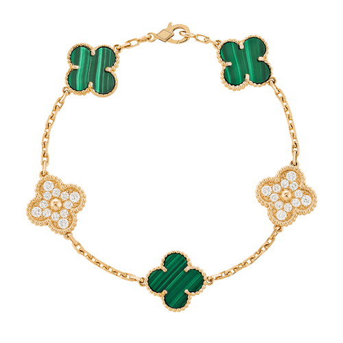 Amber Armband - Gold / Green Diamond