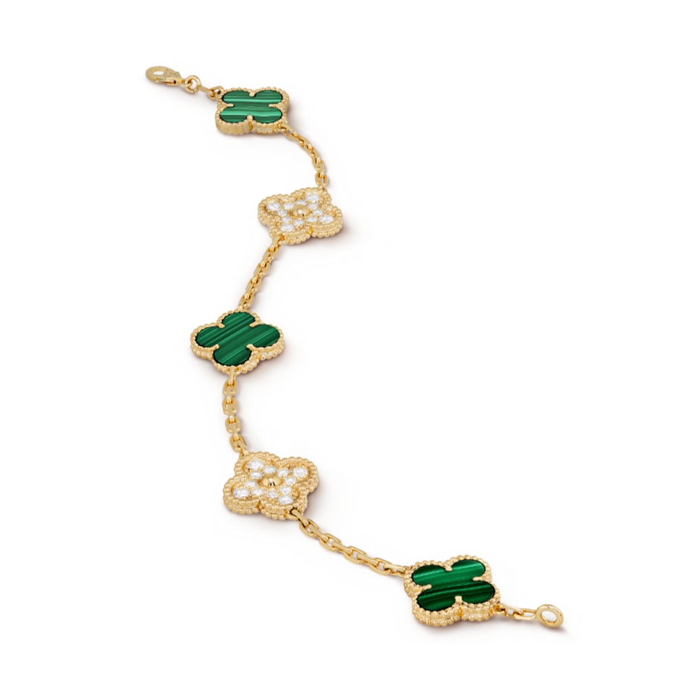 Amber Armband - Gold / Green Diamond